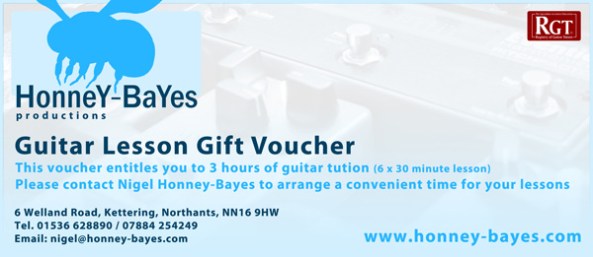 Honney-Bayes Productions Electric and Acoustic Guitar Lesson Vouchers